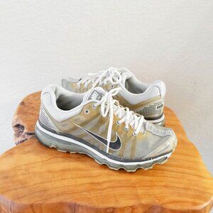 Nike AirMax 2009 Women Shoes Sz 8.5 EU41 Gold Silver Gray White Running Sneakers